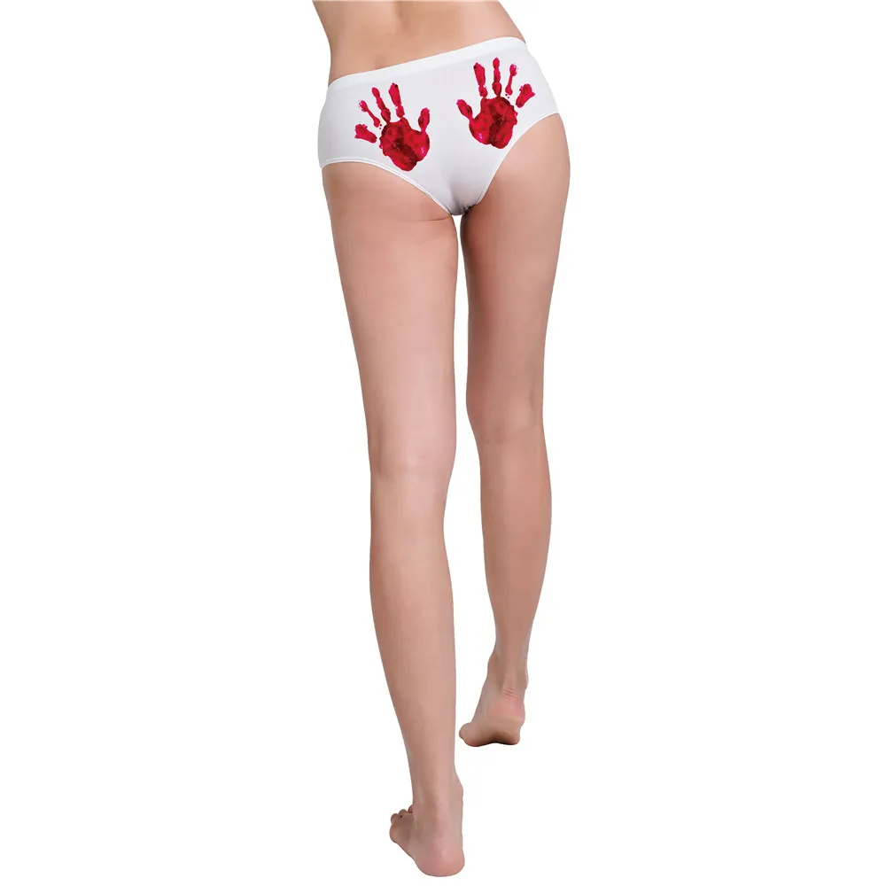 DeanFire Women Plus Size Underwear Halloween Hand Print Panty Kawaii Sexy Briefs Lingerie Thong Female