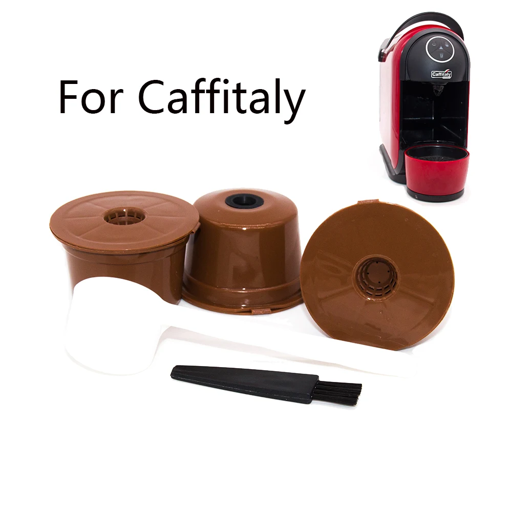 3PCS Reusable Coffee Capsules for Caffitaly Refillable Coffee Pods Plastic fit for Caffitaly Coffee Filter