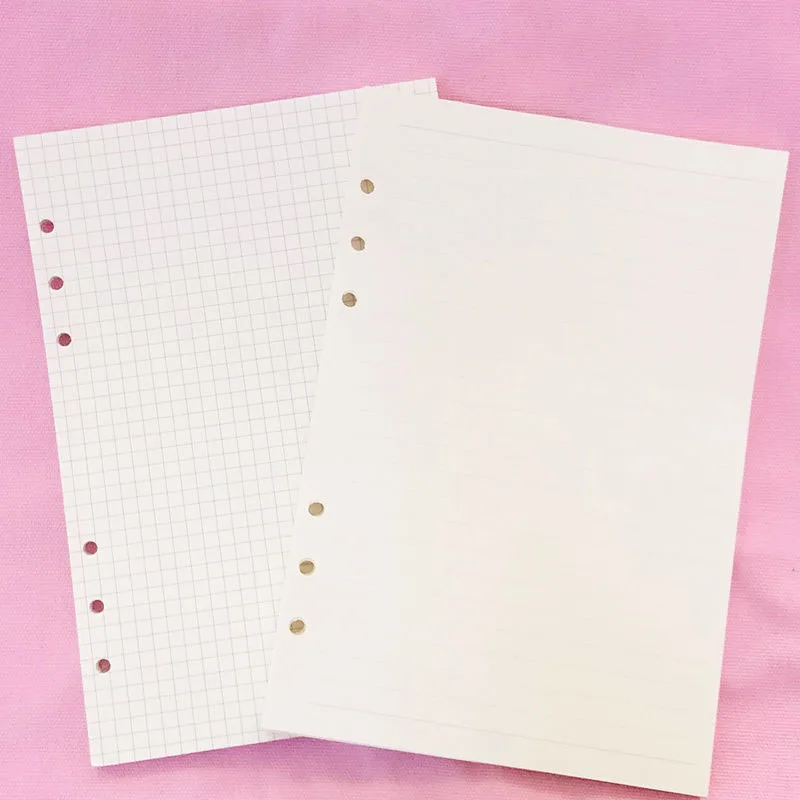 40 Sheets A6 Ring Notebook Insert Refills 6 Holes Loose Leaf Papers Spiral Diary Planner Blank Inner Core School Office Supplies