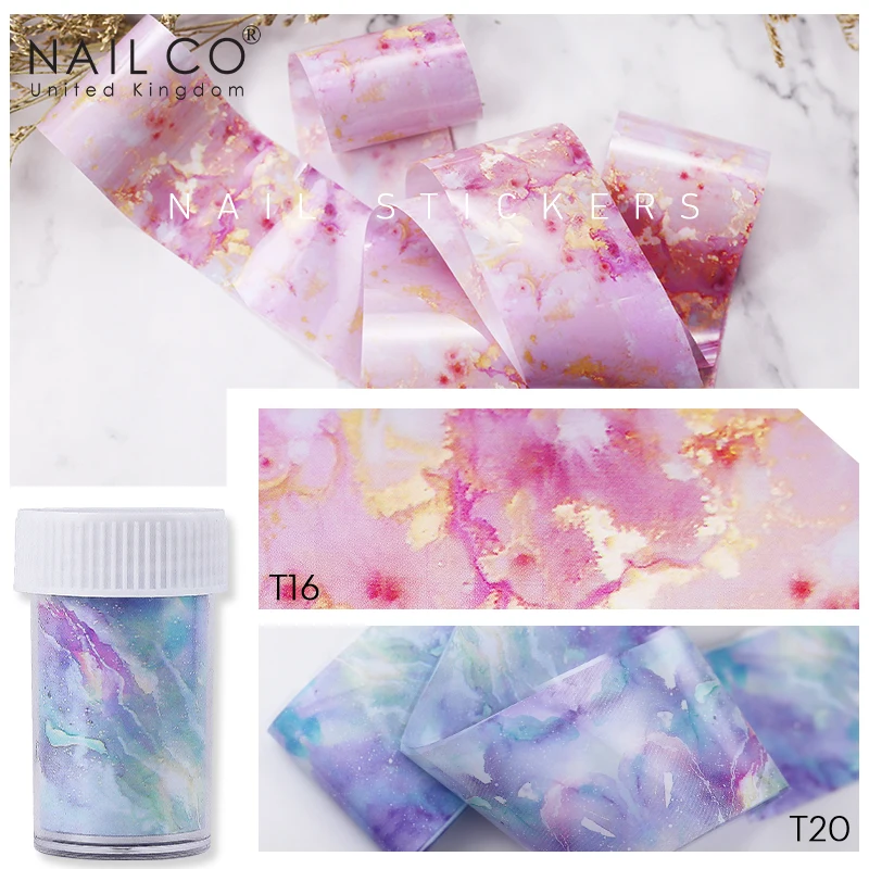 NAILCO Nail Foil DIY Nail Art Marble Design Foils Nail Set Transfer Sticker Tips Slider Papers Decoration For Nail Art