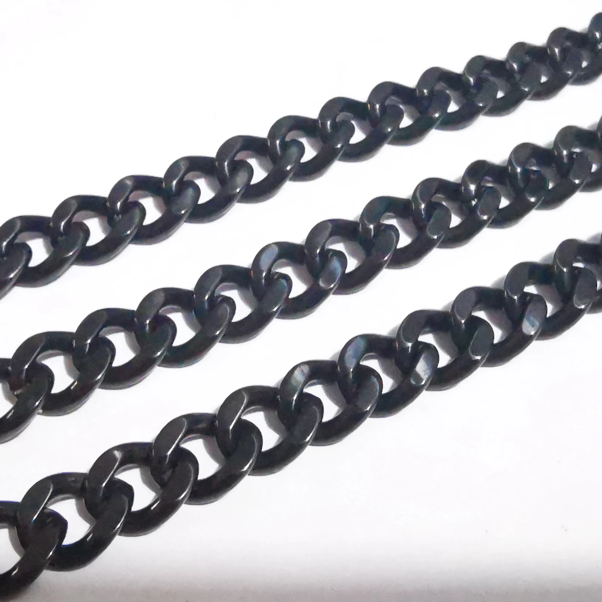 9.5mm wide black stainless steel necklace cuban curb link chain necklace 18-32 inch lenght for mens gifts .xmas gifts jewelry