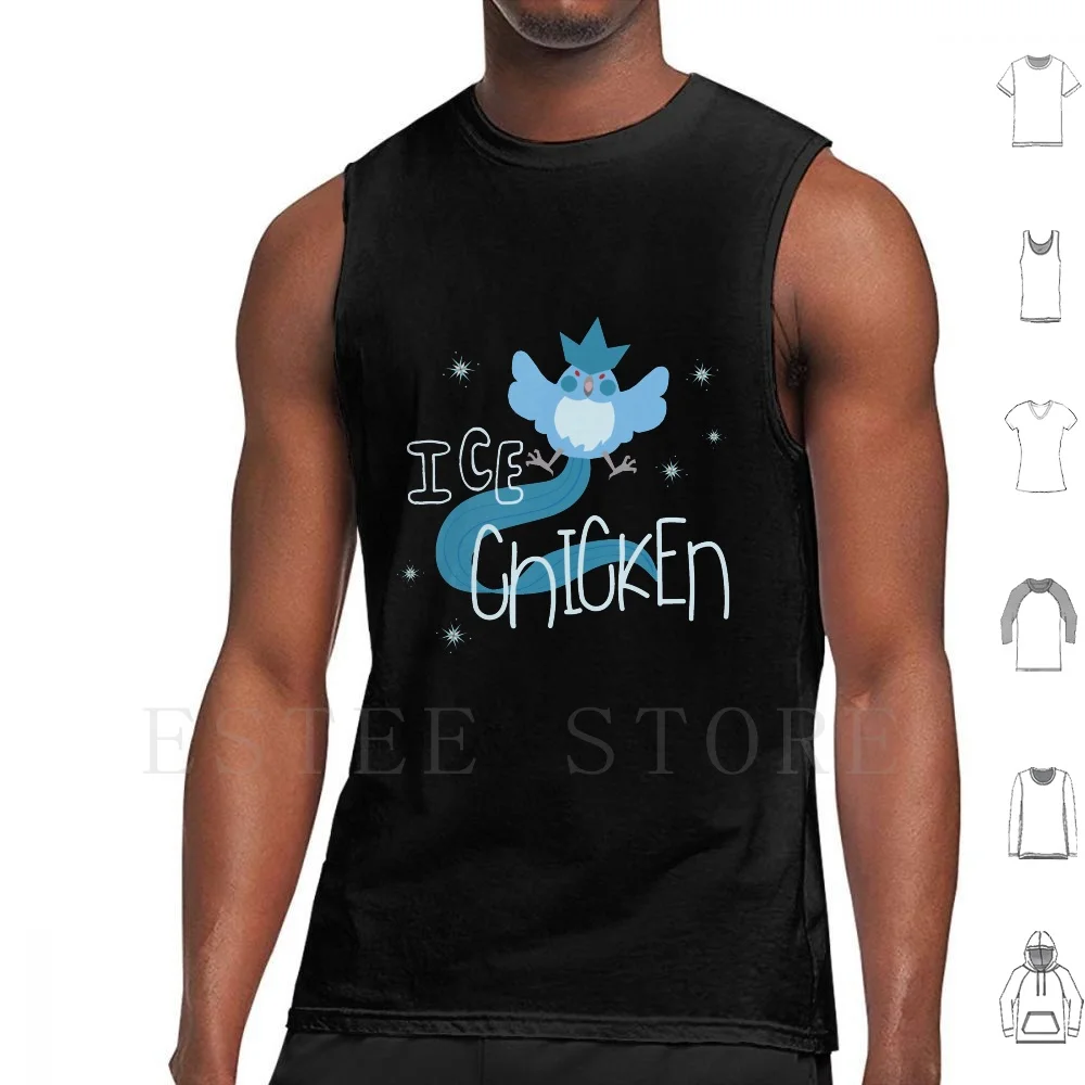 Camisetas sin mangas de pollo de hielo, chaleco Articuno, equipo de pollo de hielo, pájaro legendario azul místico, lindo Go
