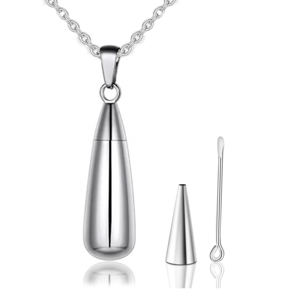 Men Women's Teardrop Urn Necklace Keepsake Ashes Cremation Stainless Steel Memorial Pendant Waterproof Jewelry Dropshipping