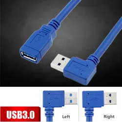 Przedłużacz USB 2.0 3.0 kąt prosty 90 stopni męski do żeńskiego Super prędkość synchronizacja danych USB przewody do ładowania