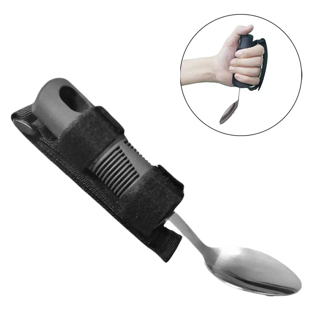 Thicken Disabled Auxiliary Tableware Anti-shake Self-help with Auxiliary Strap for Disabled Stroke Eating Aids Tools