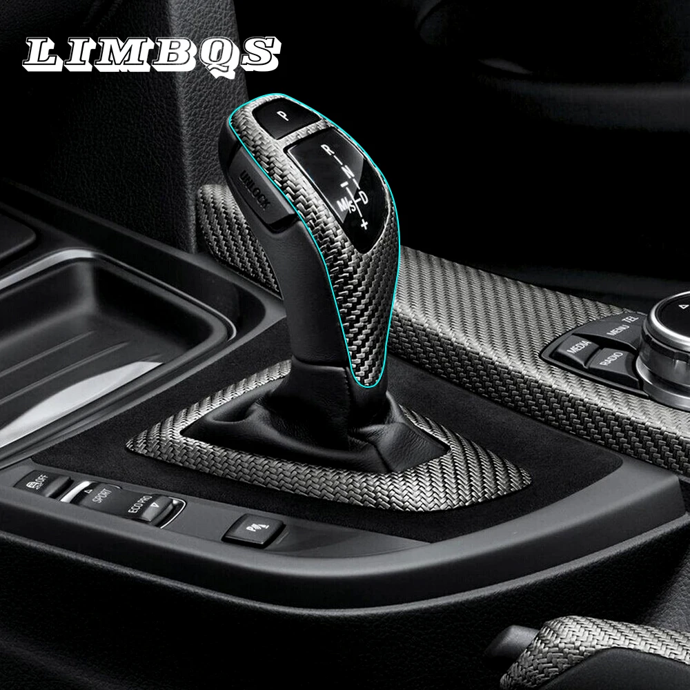 Gear shift knob decoration cover for bmw F20 F22 F30 F32 F34 carbon fiber interior replace LHD left hand drive sports edition