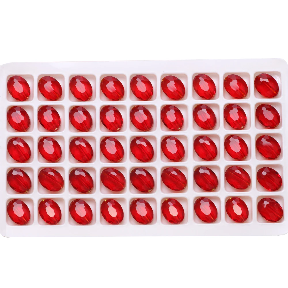 30Pcs Natural Stone Beads Black 9x12mm Faceted Glass Oval Beads Crystal Jewelry DIY Making Charms Necklace Accessories