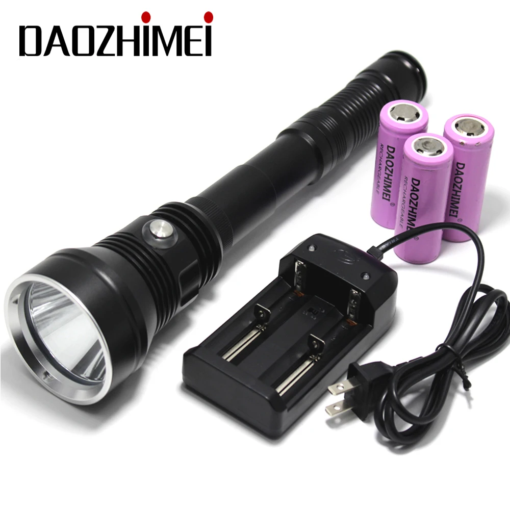 8000Lm XHP70.2 LED Waterproof Scuba Diving Flashlight 100M Underwater Professional Diving Flashlight  IPX8 Waterproof Dive Lamp