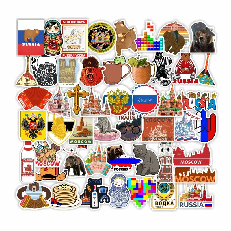 10/30/50Pcs Russia Stickers Waterproof Decal Laptop Motorcycle Luggage Snowboard Fridge Car Pegatinas