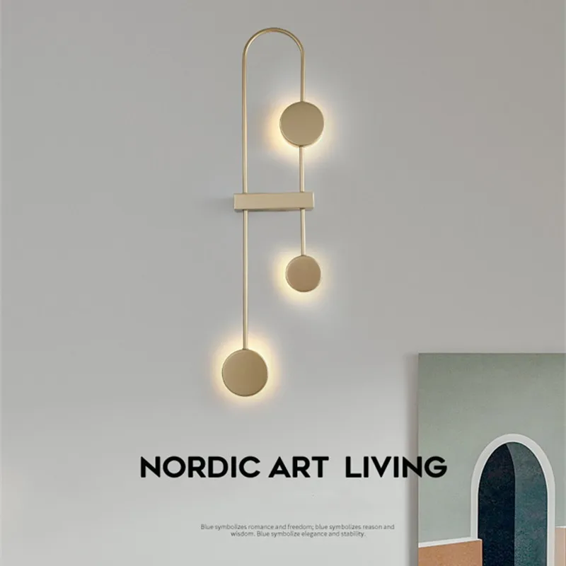 

Nordic Style Bedroom Bedside Led Wall Lamp Creative Iron Livingroom Dinner Corridor TV Wall Decor Indoor Wall Sconce Lighting