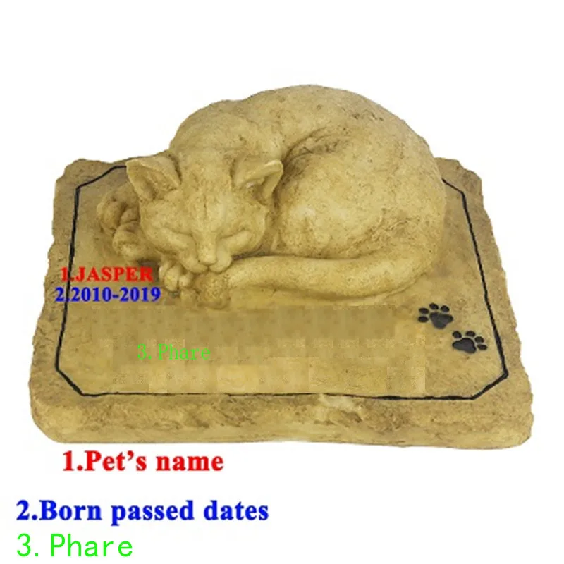 Perfect Cat Memorial Stone  with A 3D Cat On The Top  Sympathy Cat Loss Gifts  For  Outdoors  Indoors  Garden Resin Stones