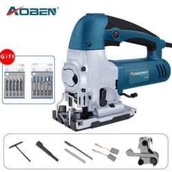 AOBEN 600W Electric Jig Saw Guide 6 Variable Speed Electric Saw  10 Pieces Metal Blades 1 Pieces Carbon Brush Jigsaw Power Tools