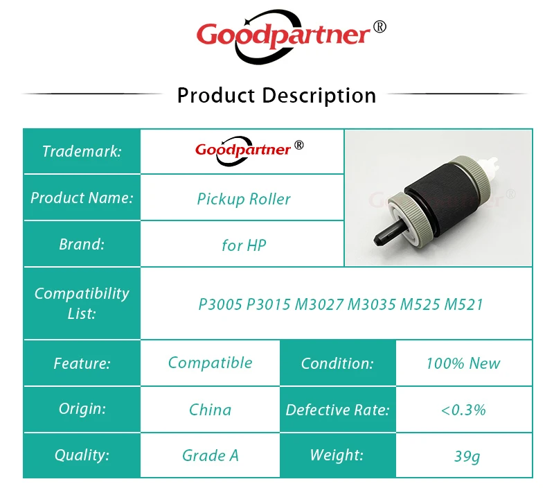 5X RM1-6313-000 RM1-6323-000 RM1-3763-000 Pickup Roller for HP P3005 P3015 M3027 M3035 M525 M521 for CANON MF515 MF512 3560 6780