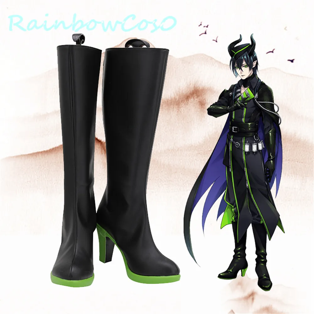 Twisted-Wonderland – bottes de Cosplay LILIA, chaussures argentées, pour Halloween, arc-en-ciel, W983