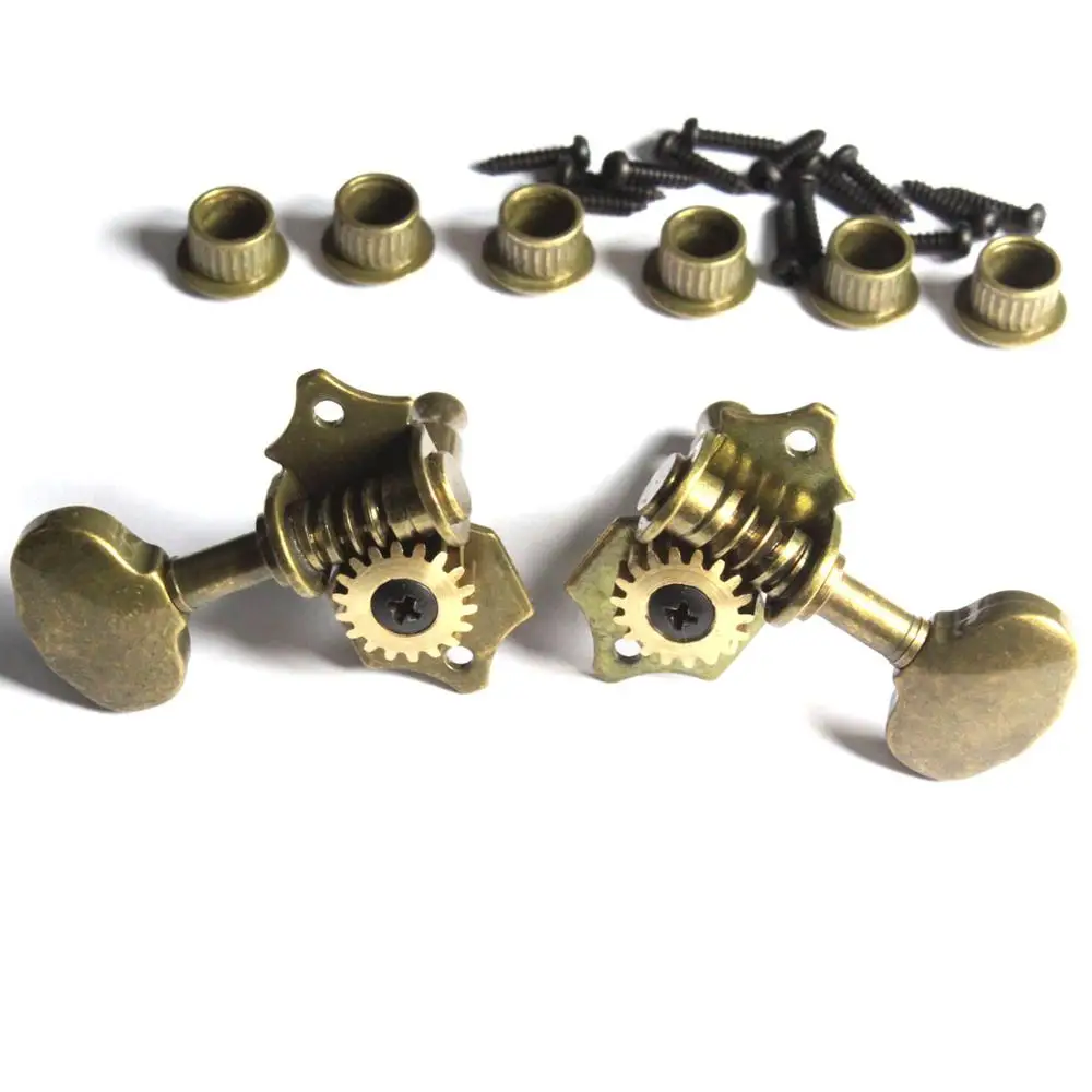 A Set of 3L3R Retro Copper Guitar Tuning Pegs Tuners Machine Heads