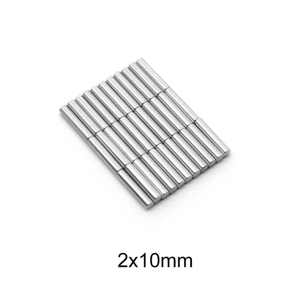 50~1000PCS 2x10 Small Round Magnet 2mm*10mm Neodymium Powerful  Magnetic 2x10mm Permanent NdFeB Strong Magnet 2*10 mm mini Disc