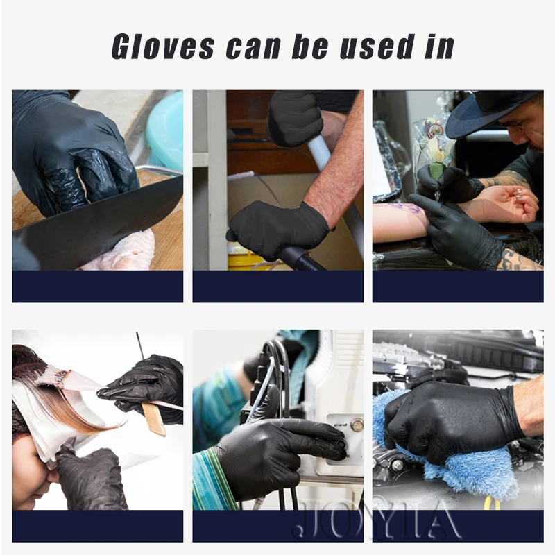 Disposable Gloves Black 100 50 20 pcs Latex Without Powder Nitrile Glove Small Large XS S M L Vinyl Food Handling No Box