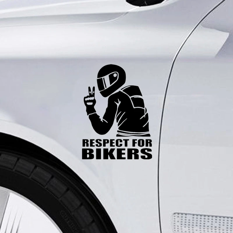 CK20609# Die-Cut Vinyl Decal Respect for Bikers Car Sticker Waterproof Auto Decors on Car Body Bumper Rear Window