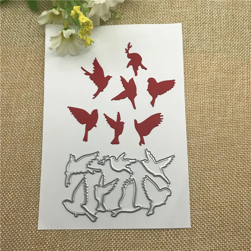 Birds A flock of Card Metal Cutting die keychain shaker Heart Paper Key Chain Scrapbook Paper Craft Card Punch Art Knife Cutter