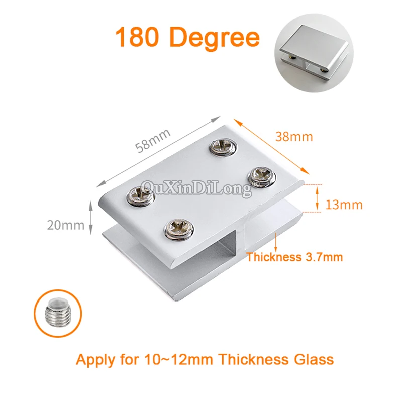 New 10PCS Aluminum Alloy Glass Clamps Clips 180° Board Frame Glass Shelf Connectors Support Brackets No Drilling for 10~12mm