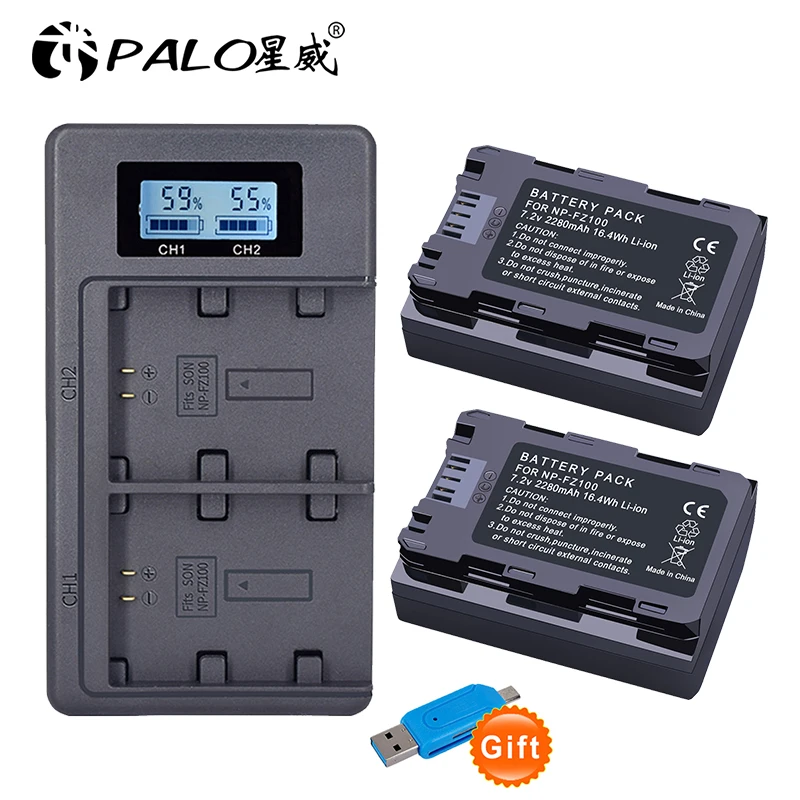 PALO 1-4 Pcs NP-FZ100 NPFZ100 NP FZ100 Battery for Sony BC-QZ1 Alpha 9 a9 A9R 9S ILCE-9 7R a7R 7 a7 III A6600 LCE-7RM3 ILCE-7M3