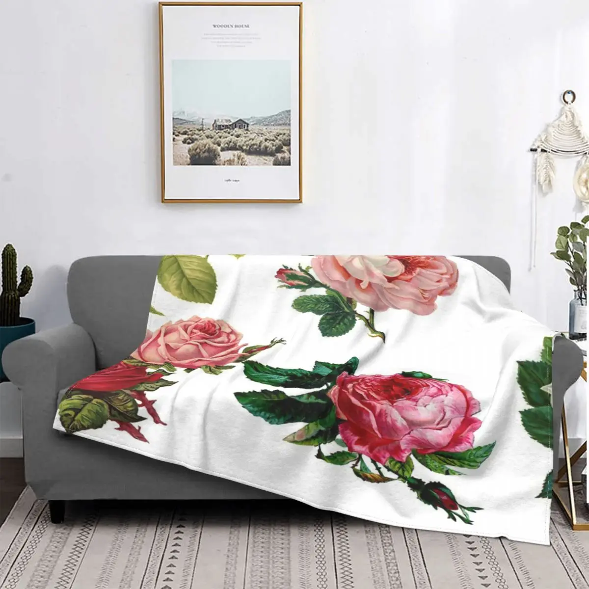 

Manta de rosas eternas, colcha para cama a cuadros, manta de lino para Picnic, manta a cuadros en el sofá