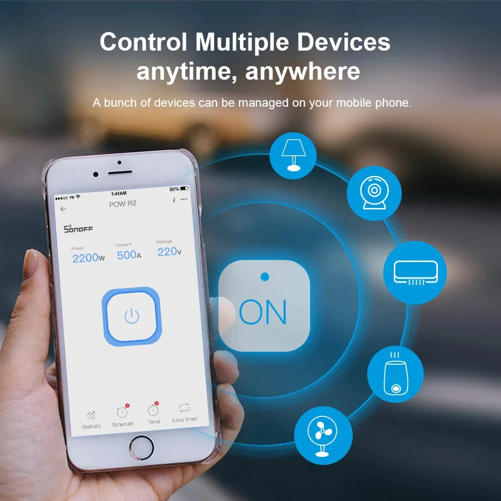 SONOFF S31 15A US Wi-Fi enchufe inteligente monitoreo de energía salida de Control remoto escena inteligente Control de voz a través de eWeLink Google Alexa