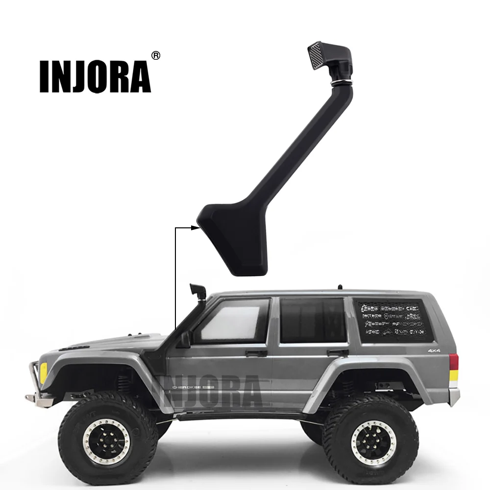 INJORA RC Car 1:10 Scale Black Rubber Snorkel for Axial SCX10 II 90046 90047 Body Shell Parts