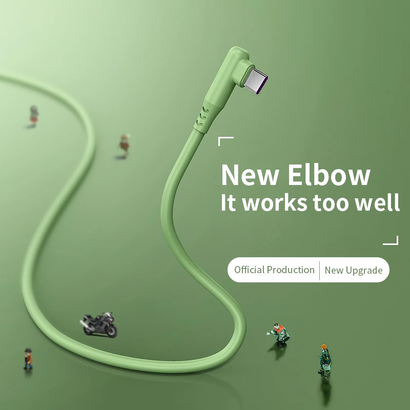 Câble USB 5A coudé à 90 degrés, charge rapide, Type C, pour téléphone portable, compatible avec Huawei P40 Xiaomi Redmi