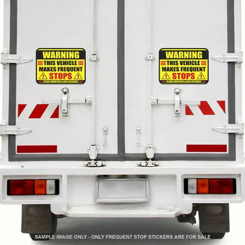 Warning Decals This Vehicle Makes Frequent Stops Sticker Truck Delivery Warning Driver Caution PVC Vinyl Reflective Stickers