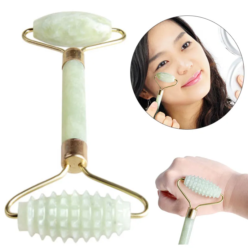 New Double Head Jade Face Massage Roller Slimming Face Neck Body Beauty Tool