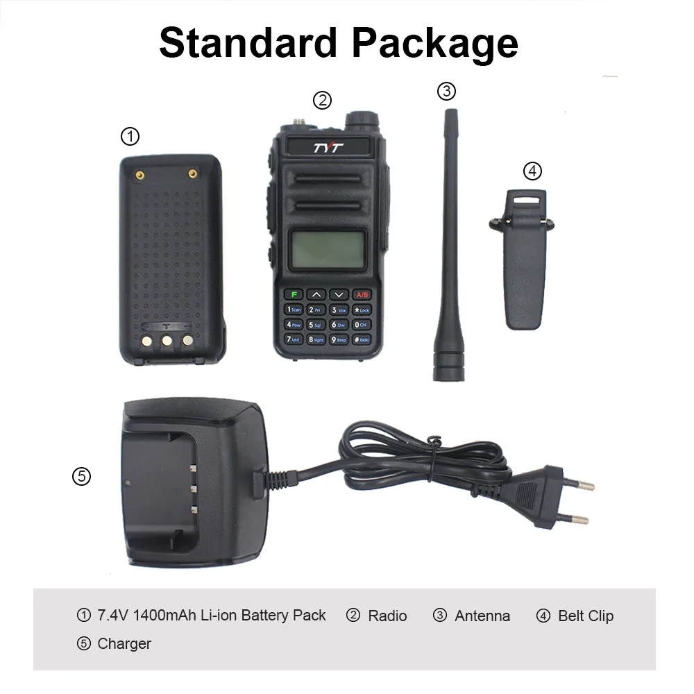 2pcs TYT TH-UV88 5W Dual Band 136-174&400-480MHz Portable Walkie Talkie VOX Scrambler FM Radio UV Transceiver