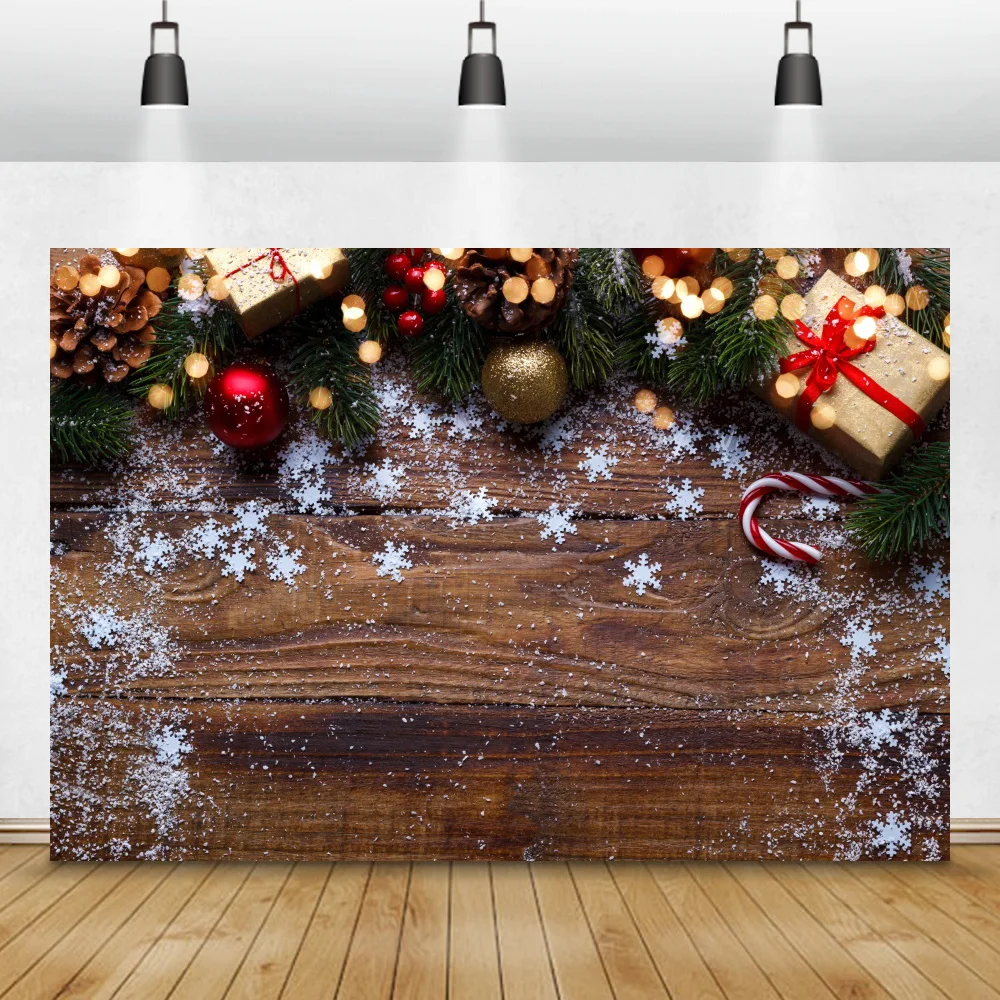 الشتاء عيد الميلاد مجلس خشبي التصوير خلفية الزهور البتلة ألواح الغذاء استحمام الطفل الطفل فوتوكورد خلفية استوديو الصور