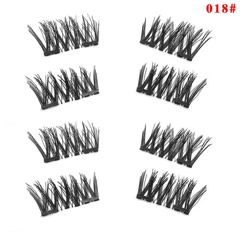 4/8pcs Magnetic Eyelashes Half Eye 2 Magnet Lash Applicator Kit Natural Crisscross Reusable 3d Mink Fake Eyelash Extension