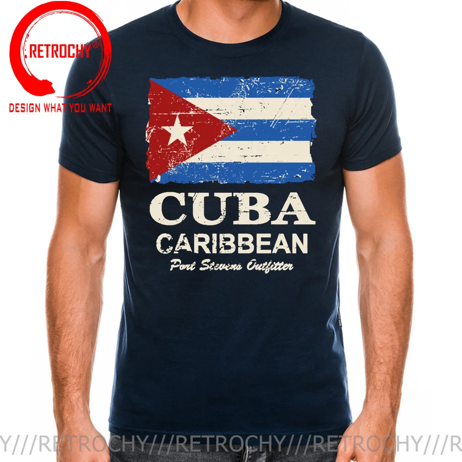 Cuba Flag Vintage Look 2022 Retro Art Design Men T Shirt Man Custom Clothing Casual Style Tee Tops Cotton Fabric tshirt camiseta