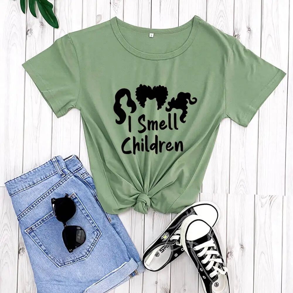 I Smell Children Witches Sisters Halloween Shirt New Arrival Casual 100%Cotton Funny T Shirt Witch Halloween Party Shirt