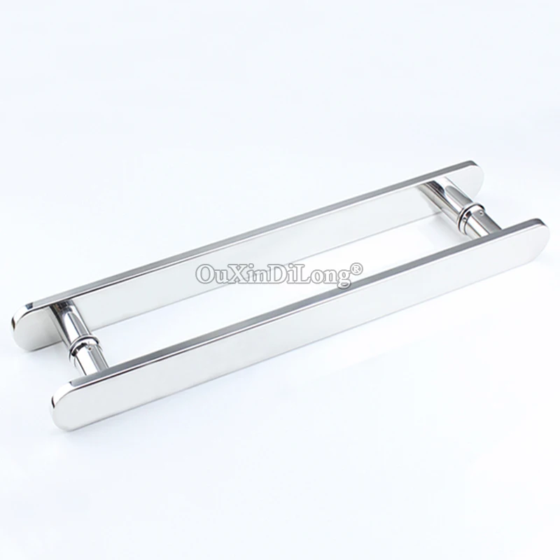 HOT 2Pairs Stainless Steel Frameless Bathroom Shower Sliding Door Handles Shopping Mall Office KTV Glass Door Push Pull Handles