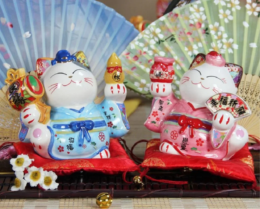 

Ceramic Lucky Cat Wedding Gift Piggy Bank Creative Couple Home Decoration