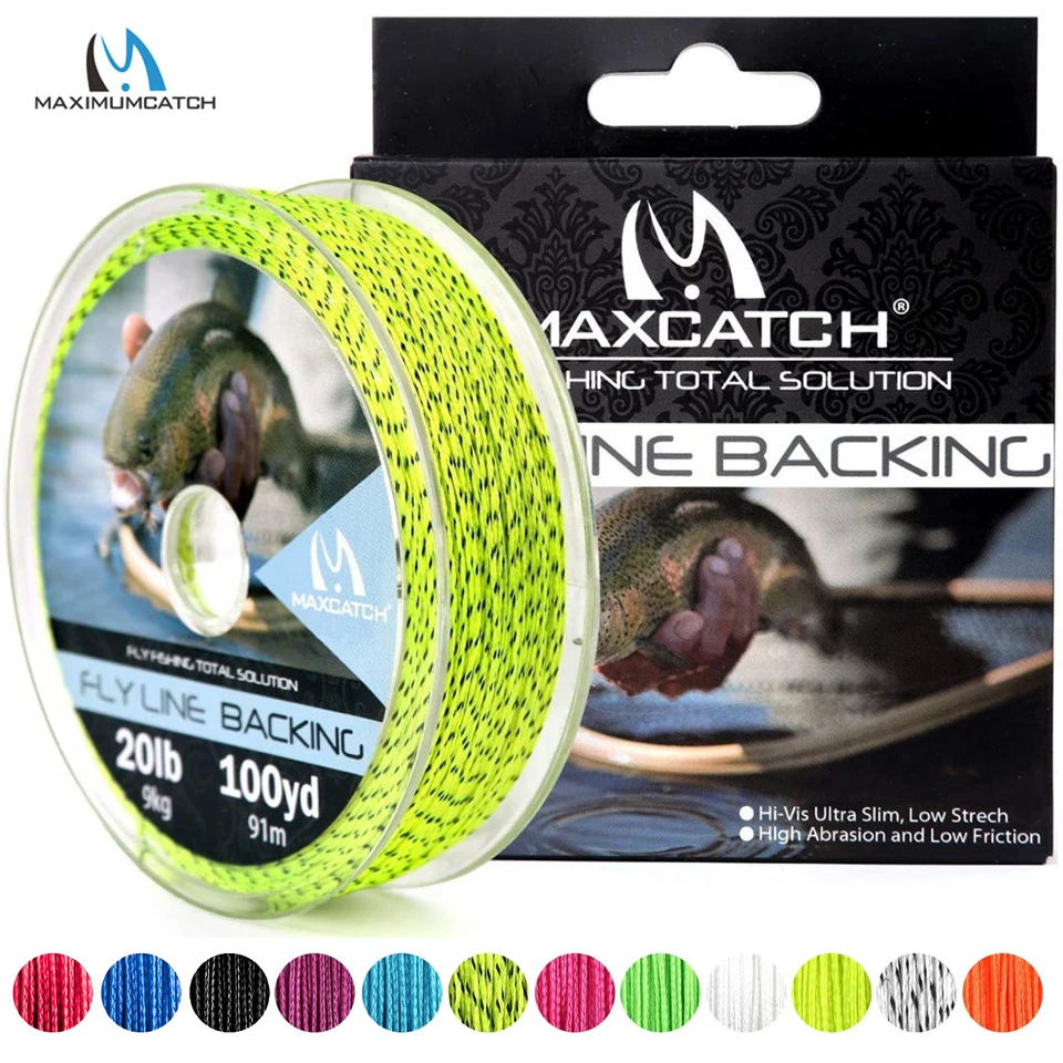 Maximumcatch 20/30LB 100/300 Yard Braided Backing Line Multi Color Fly Fishing Line