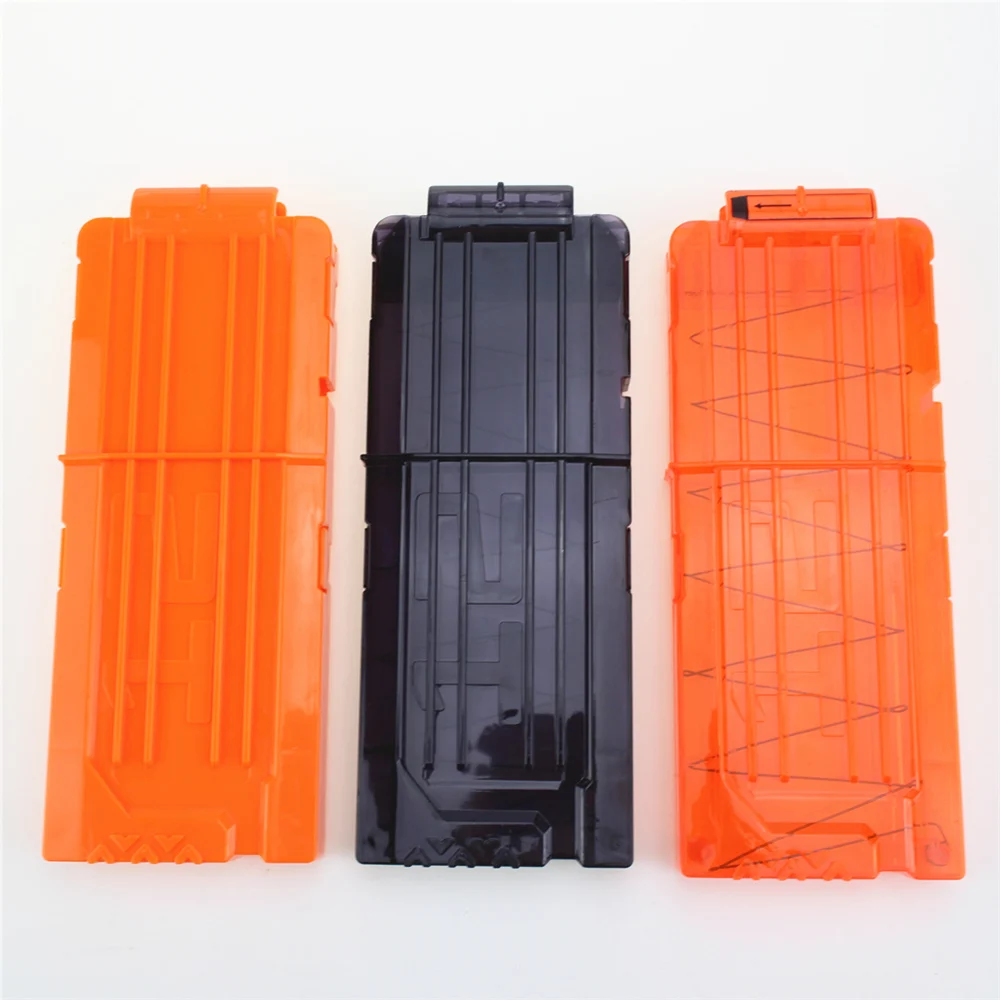 12 Reload Clip Magazines Round Darts Replacement Plastic Magazines Toy Gun Soft Bullet Clip Orange For Nerf N-Strike Elite