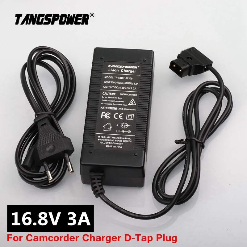 16.8V 3A D-Tap Battery Charger for Camcorder V Mount / V Lock Battery Pack Camera Battery Camcorder Power Adapter dtap Plug