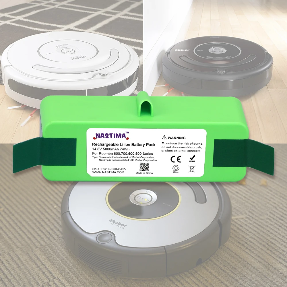 Nastima akumulator litowo-jonowy 5000mAh dla irobot roomba próżni 500 600 700 800 serii 550 560 585 620 631 650 671 675 760 770 780 880