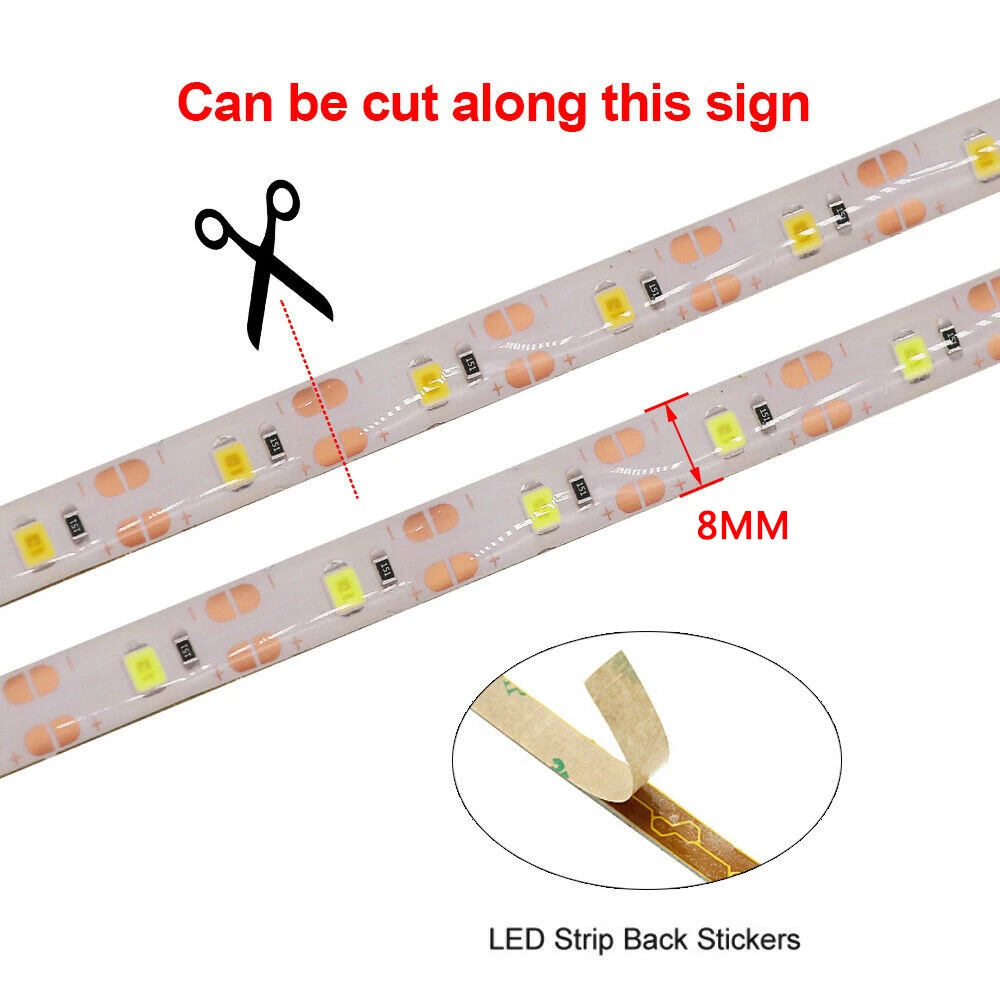 DC 5V AA Battery Operated LED Strip SMD 3528 60Leds/m Flexible LED Light Stripe Waterproof Ribbon Diode Tape 0.5m 1m 2m 3m 4m 5m