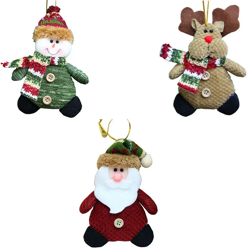 

2019 DIY Christmas Decoration Supplies Indoor Xmas New Year Christmas Tree Hanging Santa Claus Snowman Elk Ornaments for Home