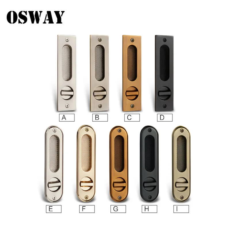 Mute Mortice Sliding Door Lock Hidde Handle Interior Door Pull Lock Modern Anti-theft Room Wood Door Lock Furniture Hardware