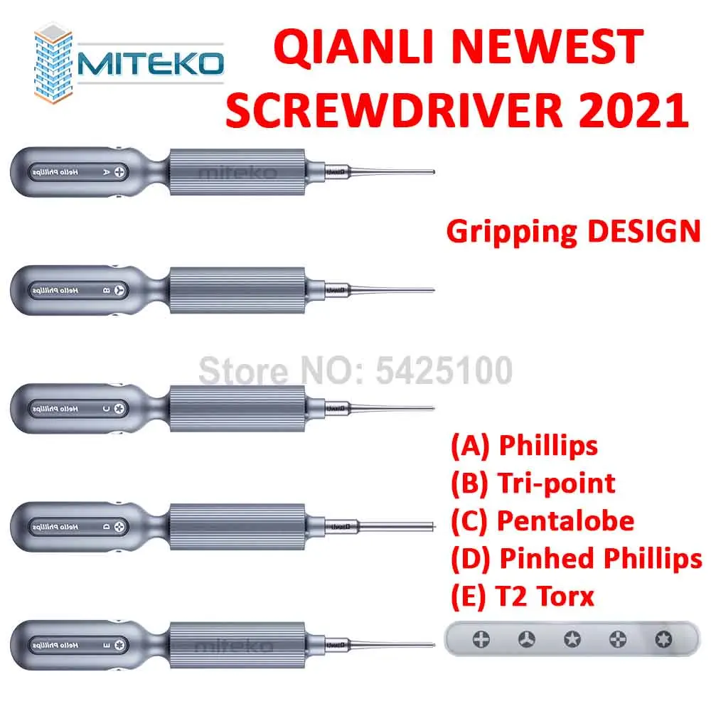 QIANLI-3D Super Gripping Precision Screwdriver, Dual Bearing Repair Tool for Phone, Hello Phillips