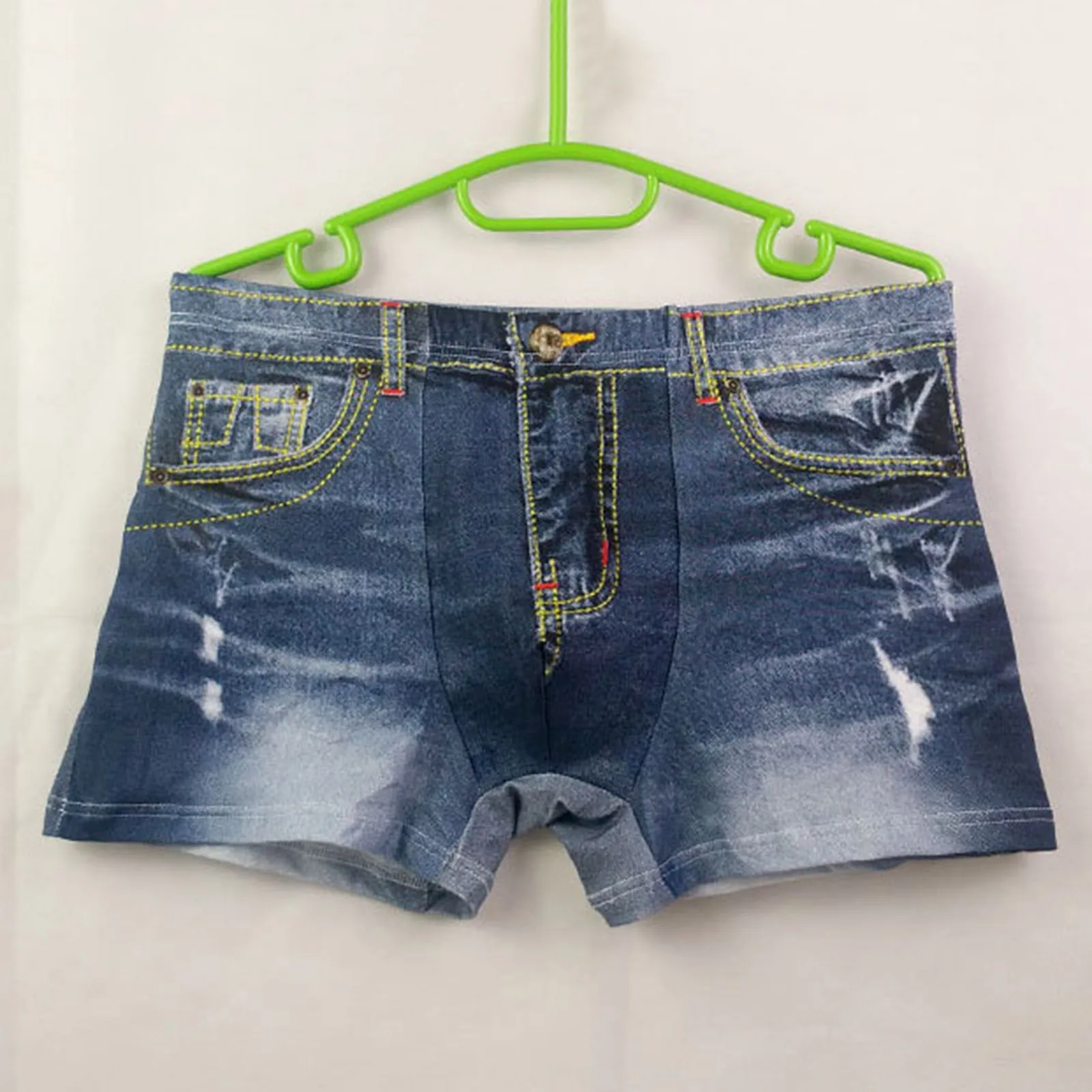 Nieuwe Mode Merk Mannen Denim Ondergoed 3d Sexy Boxers Jeans Shorts Classic Print Boxers Heren Cowboy U Bolle Pouch Underpants