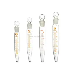 10pcs/lot Graduated V-shape bottom glass Graduated centrifuge tube 5ml 10ml 15ml 20ml 25ml with Grinding mouth