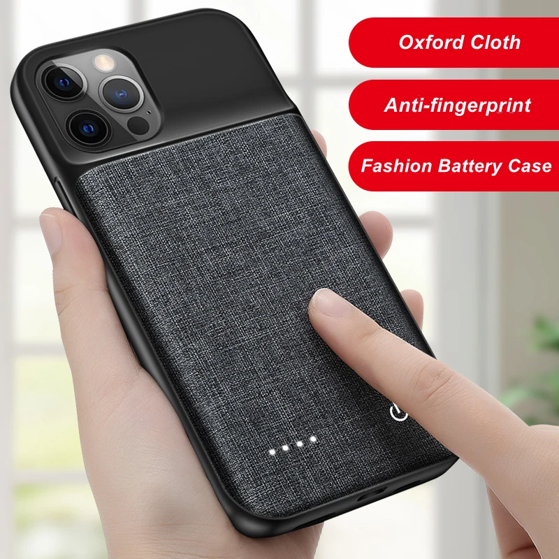 10000Mah Oxford Cloth Anti-fingerprint For IPhone 15 Pro Max 14 Plus 13 12 Mini X XR XS 11 Battery Charger Case Power Case