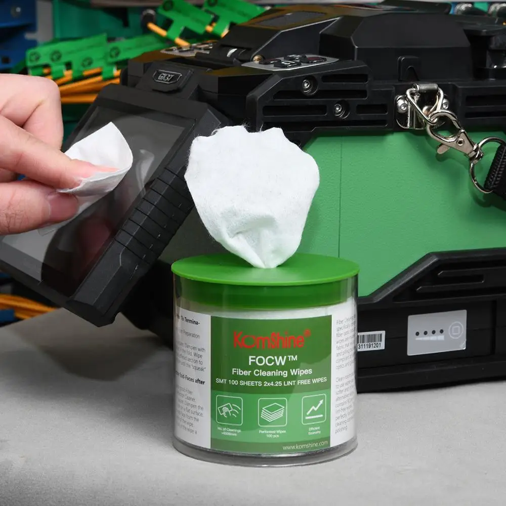 Optical Fiber Cleaning Wipes Komshine FOCW Clean Fiber Connector over 600 Times Lint Free